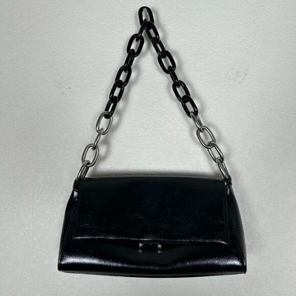 House of Want vegan black leather purse chain shoulder strap Y2K Capsule style - Picture 2 of 16